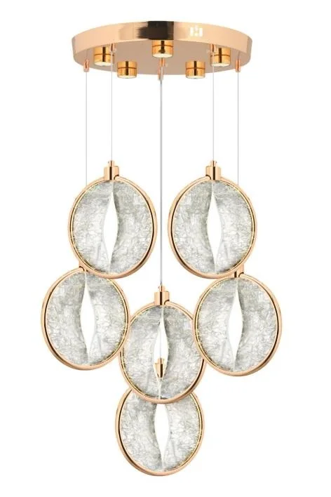 Asya 6’lı Gold 3 Renk Ledli Modern Lüx Avize