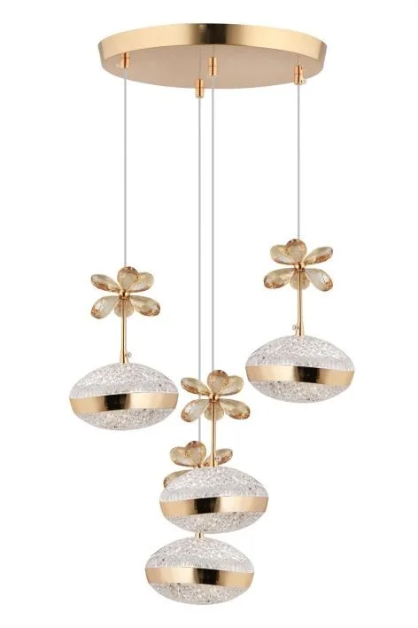 Lina 4’lü Gold 3 Renk Ledli Modern Lüx Avize