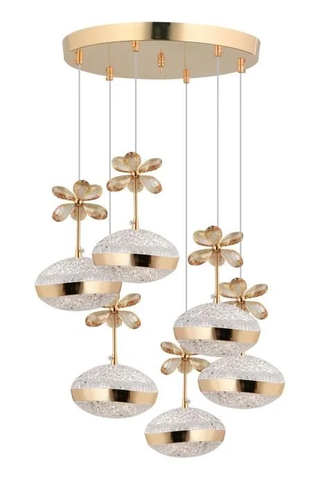 Lina 6’lı Gold 3 Renk Ledli Modern Lüx Avize