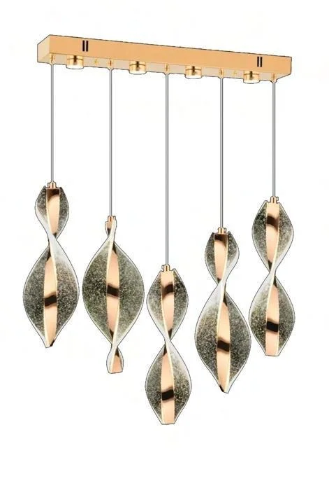 Mars Yemek Masası Gold Ledli Modern Lüx Avize