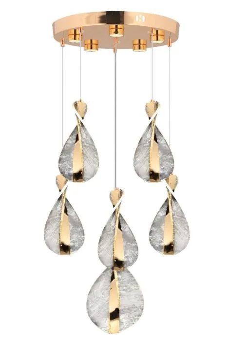 Neptün Tekli Gold Ledli Modern Lüx Avize